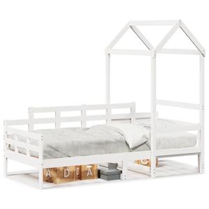 VidaXL Slaapbank met huisje 90x200 cm massief grenenhout wit