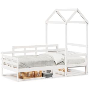 VidaXL Slaapbank met bedhuis 90x190 cm massief grenenhout wit