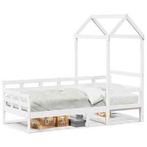 VidaXL Slaapbank met bedhuis 90x190 cm massief grenenhout wit