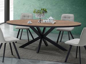 Mobistoxx Ovale eettafel LANAKO 110x220 cm industriële eik