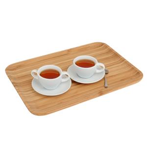 Excellent Houseware Keuken serveer dienblad bamboe hout - 33 x 23 cm - lichtbruin -