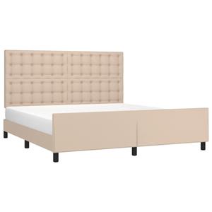 vidaXL Bedframe met hoofdbord kunstleer cappuccinokleurig 160x200 cm