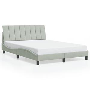 VidaXL Bedframe met LED-verlichting fluweel lichtgrijs 120x200 cm