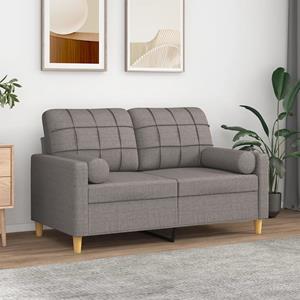 VidaXL Tweezitsbank met sierkussens 120 cm stof taupe