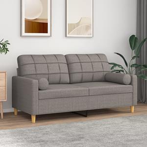 VidaXL Tweezitsbank met sierkussens 140 cm stof taupe