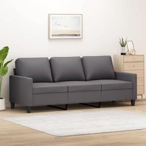 VidaXL Driezitsbank 180 cm kunstleer grijs