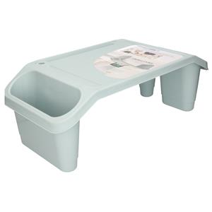 Excellent Houseware Bedtafel - kunststof - lichtblauw - L60 x B30 x H21 cm - dienblad -