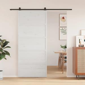VidaXL Schuifdeur 90x208 cm massief grenenhout wit