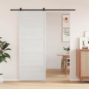 VidaXL Schuifdeur 80x208 cm massief grenenhout wit
