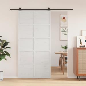 VidaXL Schuifdeur 100x208 cm massief grenenhout wit