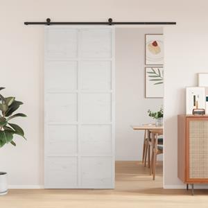 VidaXL Schuifdeur 90x208 cm massief grenenhout wit