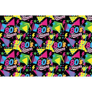 Fiestas Guirca Feest tafelkleed foute 80s party - 137 x 274 cm - papier - Jaren 80 thema feest versiering -