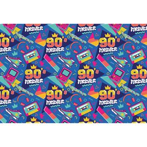 Fiestas Guirca Feest tafelkleed foute 90s party - 137 x 274 cm - papier - Jaren 90 thema feest versiering -