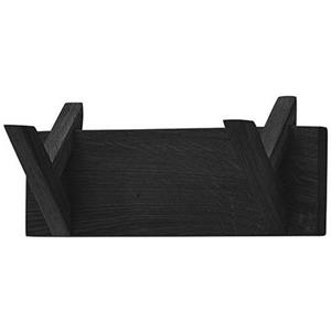 Garderobenleiste ¦ schwarz ¦ Massivholz ¦ Maße (cm): B: 30 H: 13 T: 12  - Möbel Kraft