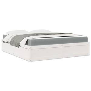 VidaXL Bed met matras massief grenenhout wit 180x200 cm