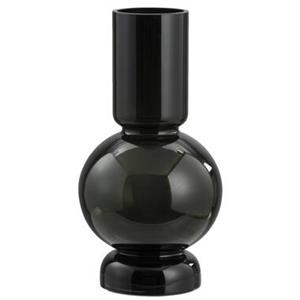 Leen Bakker Vaas Niro - zwart - glas - 35xØ17 cm