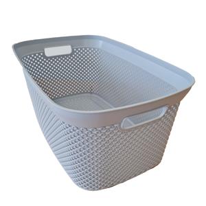 Merkloos Wasmand licht grijs - 35 liter - x 54 x 23 cm - kunststof -