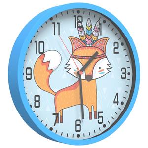 vidaXL Wandklok Ø25,5 cm polystyreen en glas blauw