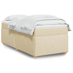 VidaXL Boxspring met matras stof crèmekleurig 90x190 cm