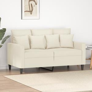 VidaXL Tweezitsbank 120 cm fluweel crèmekleurig