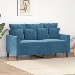 VidaXL Tweezitsbank 120 cm fluweel blauw