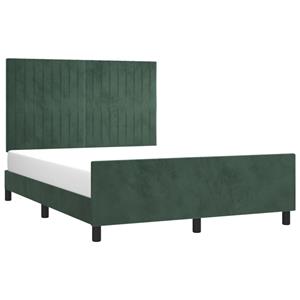 vidaXL Bedframe zonder matras 140x200 cm fluweel donkergroen