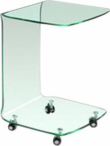 Paroli Bijzettafel Peppe van glass met wieltjes
