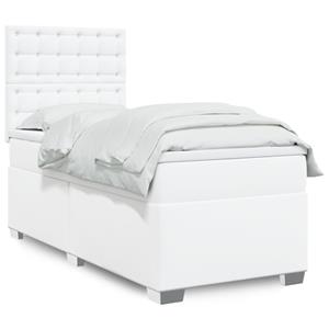 VidaXL Boxspring met matras kunstleer wit 90x190 cm