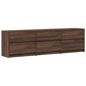 vidaXL Tv-meubel met LED 180x34x50 cm bewerkt hout bruin eikenkleurig