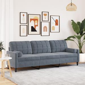 VidaXL 3-zitsbank met sierkussens 210 cm fluweel donkergrijs