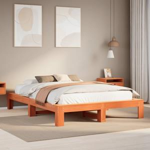 VidaXL Bedframe zonder matras massief grenenhout wasbruin 160x200 cm