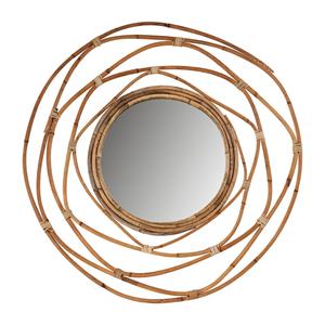 Xenos Spiegel met rotan lijst - ø60 cm