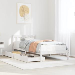 VidaXL Bedframe zonder matras massief grenenhout wit 140x200 cm