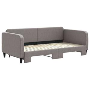 vidaXL Slaapbank met onderschuifbed 100x200 cm stof taupe