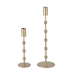 Boltze Home Kaarsenstandaardset Kimberly 2-delig Ø7xH20cm/Ø9xH30cm Metaal Goud