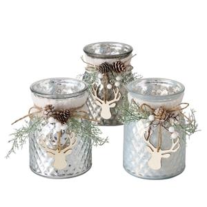 Boltze Home Theelichthouder Wilka H16cm Effen Glas Wit