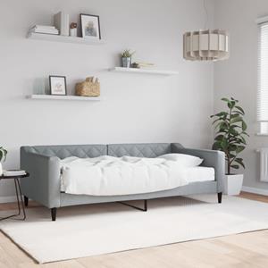 VidaXL Slaapbank met matras 90x190 cm stof lichtgrijs