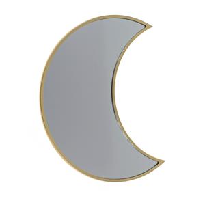 Wandspiegel Halve Maan - metalen frame - goud - 25 x 11 cm - badkamer/toilet/gang -