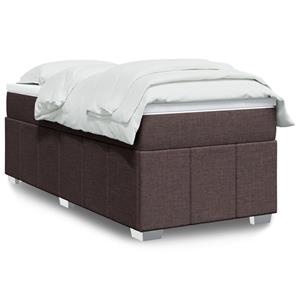 VidaXL Boxspring met matras stof donkerbruin 100x200 cm