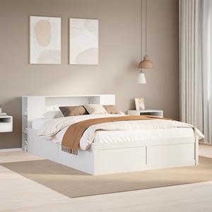 VidaXL Bedframe zonder matras massief grenenhout wit 160x200 cm