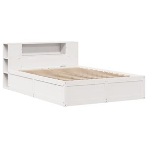 vidaXL Bedframe zonder matras massief grenenhout wit 120x190 cm