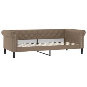 VidaXL Slaapbank met matras 90x200 cm kunstleer cappuccinokleurig