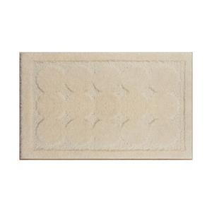 Muratap Badmat - Soft Fluffy - Creme - Cirkel Motief - 120x60 Cm - Hoogpolig - Anti Slip Toiletmat