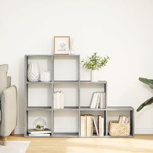 vidaXL Kamerscherm / boekenkast 3-laags 137,5x29x103,5 cm hout grijs