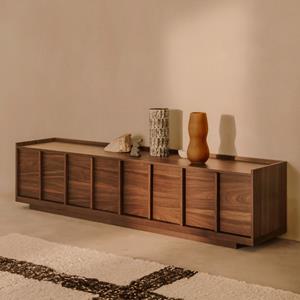 Kave Home TV-meubel Onix Notenfineer, 200cm - Bruin