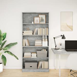 vidaXL Boekenkast 80x24x176 cm bewerkt hout betongrijs