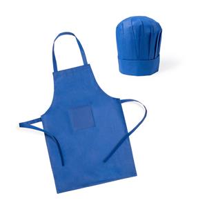 Kookschort met koksmuts - blauw - voor kinderen