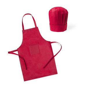 Kookschort met koksmuts - rood - voor kinderen