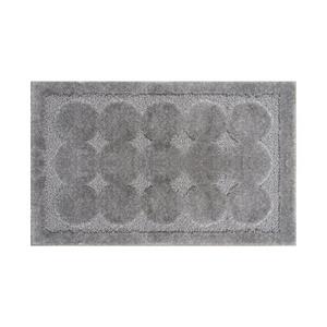 Muratap Badmat - Soft Fluffy - Grijs - Cirkel Motief - 180x60 Cm - Hoogpolig - Anti Slip Toiletmat