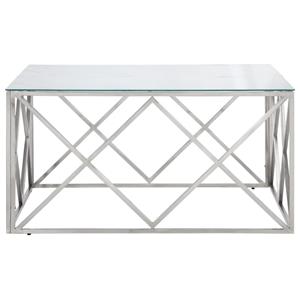 vidaXL Salontafel roestvrijstaal en gehard glas zilverkleurig